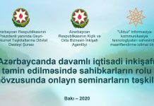 “Azərbaycanda davamlı iqtisadi inkişafın təmin edilməsində sahibkarların rolu mövzusunda onlayn seminarların təşkili” layihəsi